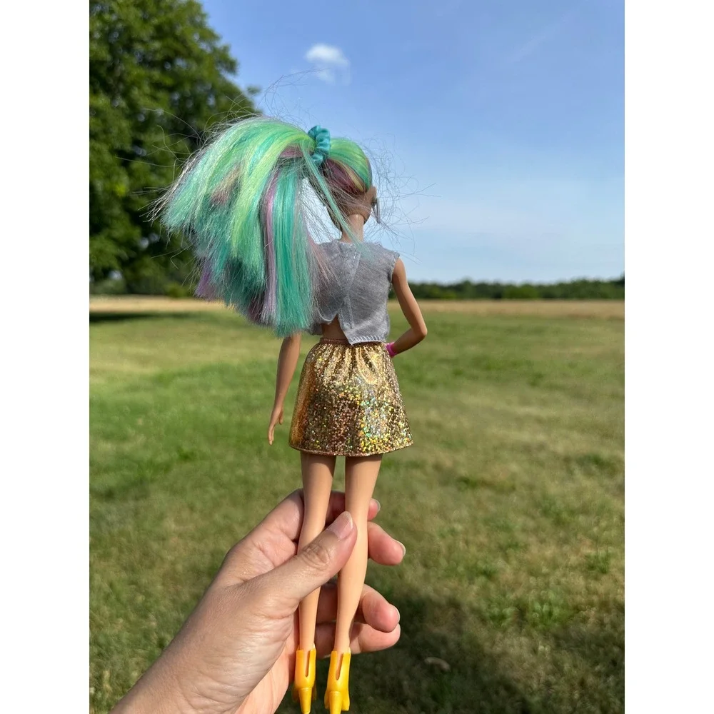 Barbie Doll Lot of 5 Ballerina Rainbow Fashion Gold‎ Swimsuit Multi-Color Hair